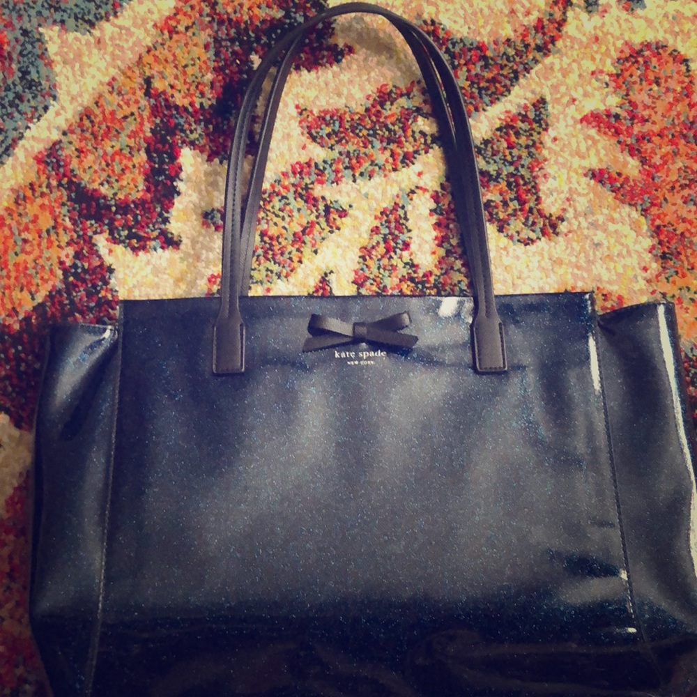Blue glitter Kate Spade Large Tote Bag